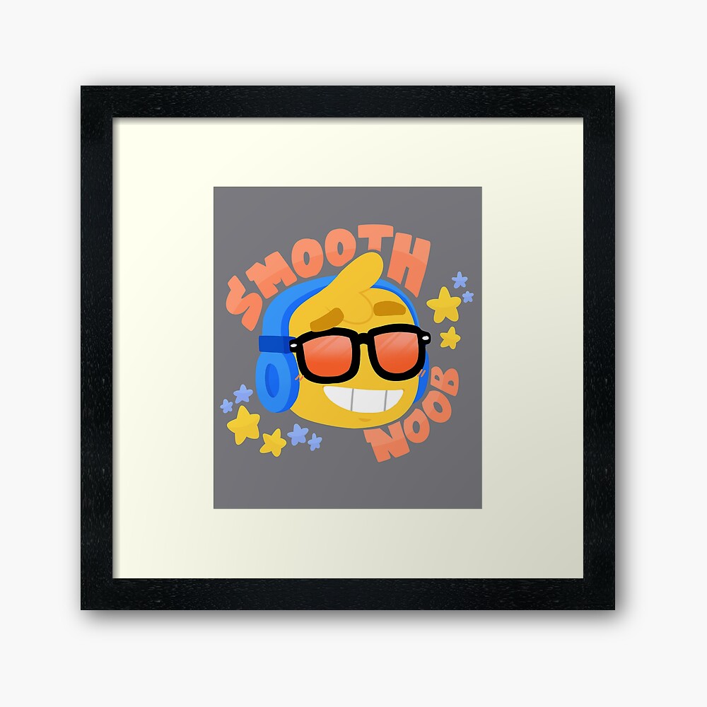 Hand Drawn Smooth Noob Roblox Inspired Character With Headphones Framed Art Print By Smoothnoob Redbubble - cartoon characters cute funny roblox