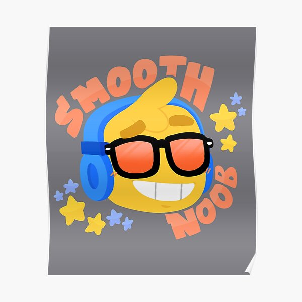 Noob Posters Redbubble - roblox noob with mlg glasses