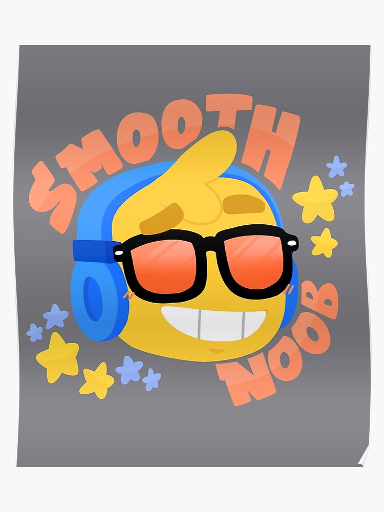 Hand Drawn Smooth Noob Roblox Inspired Character With Headphones - hand drawn smooth noob roblox inspired character with headphones poster