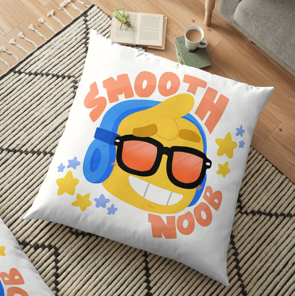 Hand Drawn Smooth Noob Roblox Inspired Character With Headphones Floor Pillow By Smoothnoob Redbubble - roblox headphones by roblox