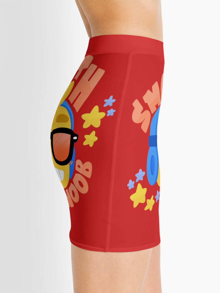 Hand Drawn Smooth Noob Roblox Inspired Character With Headphones Mini Skirt By Smoothnoob Redbubble - images of roblox noobs with hands up