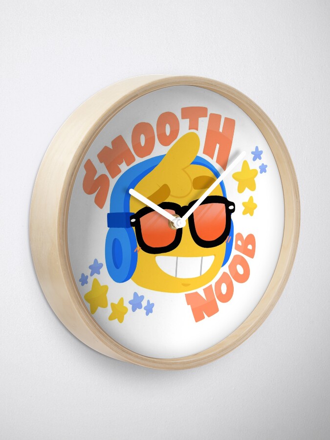 Hand Drawn Smooth Noob Roblox Inspired Character With Headphones Clock By Smoothnoob Redbubble - roblox clocks redbubble