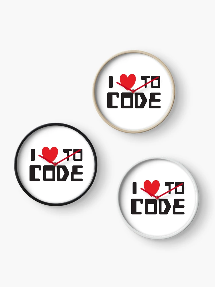 Thumbnail 3 of 4, Clock, I Love to Code designed and sold by softwaretesting.