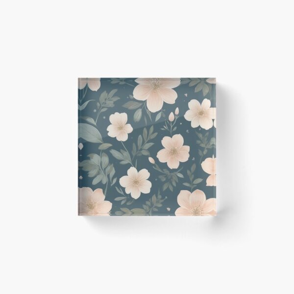Item preview, Floral Pattern on Deep Green Photographic Print designed and sold by WOJDA-.