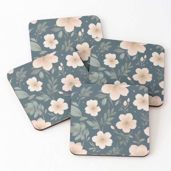Item preview, Floral Pattern on Deep Green Photographic Print designed and sold by WOJDA-.