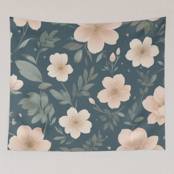 Item preview, Floral Pattern on Deep Green Photographic Print designed and sold by WOJDA-.