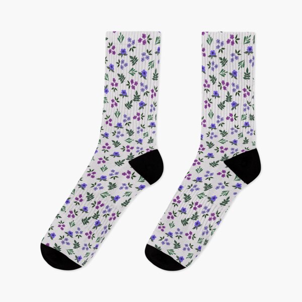 Item preview, Purple floral flowers pattern with green leaf designed and sold by Nonnipa.