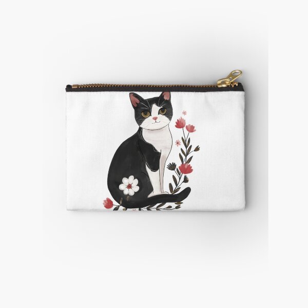 Item preview, Adorable Tuxedo Cat With Flowers, Black And White Cat  designed and sold by xiao xuans.