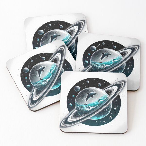 Item preview, Saturn with Ocean and Leaping Dolphin Inside, Ai Generated Art    designed and sold by ACC .