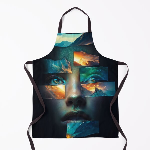 Item preview, Fractured Horizon Face Digital Art Print designed and sold by VisionaryVeils.