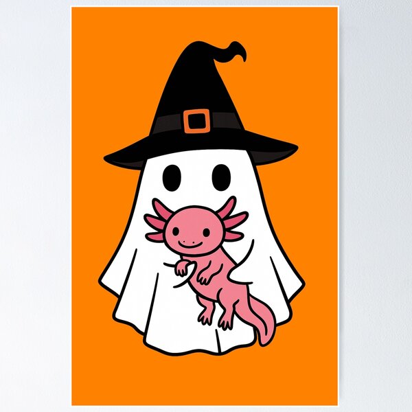 Item preview, Axolotl Halloween Ghost Witch Hat Animal Lovers Boys Girls Kids designed and sold by FurryHavenPH.