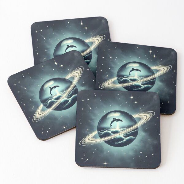 Item preview, Saturn with Ocean and Leaping Dolphin Inside, Ai Generated Art    designed and sold by ACC .