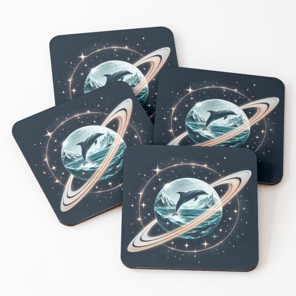Item preview, Saturn with Ocean and Leaping Dolphin Inside, Ai Generated Art    designed and sold by ACC .
