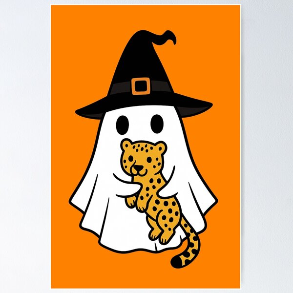 Item preview, Cheetah Halloween Ghost Witch Hat Animal Lovers Boys Girls Kids designed and sold by FurryHavenPH.