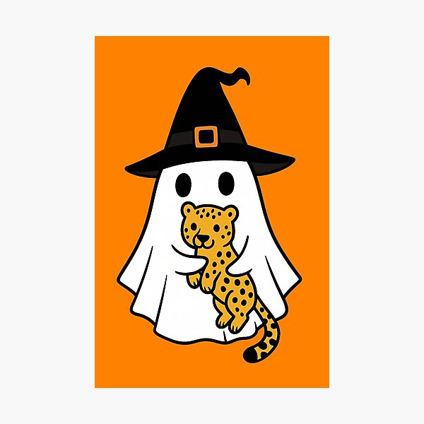 Item preview, Cheetah Halloween Ghost Witch Hat Animal Lovers Boys Girls Kids designed and sold by FurryHavenPH.