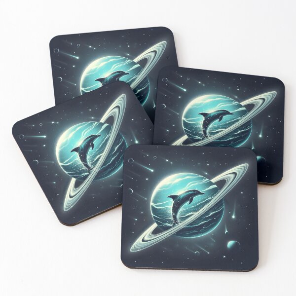 Item preview, Saturn with Ocean and Leaping Dolphin Inside, Ai Generated Art    designed and sold by ACC .