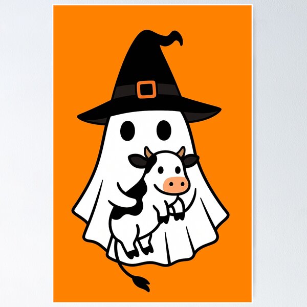 Item preview, Cow Halloween Ghost Witch Hat Animal Lovers Boys Girls Kids designed and sold by FurryHavenPH.