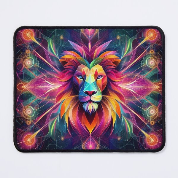 Item preview, Colorful geometric decorative mystic lion designed and sold by Dogandesighn.