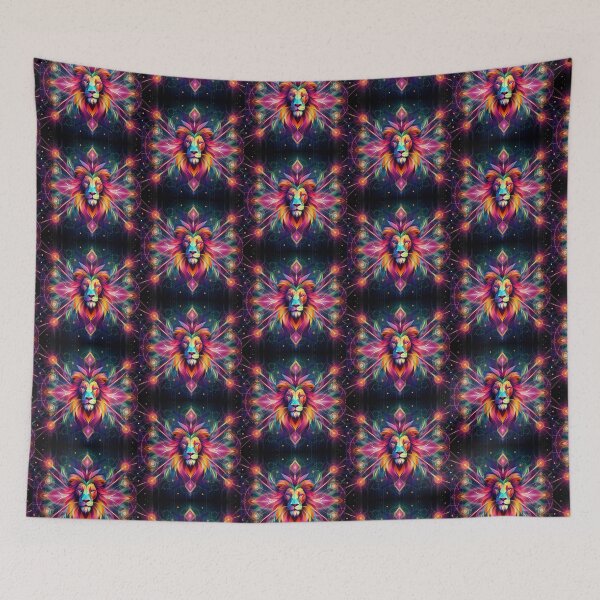 Item preview, Colorful geometric decorative mystic lion  designed and sold by Dogandesighn.