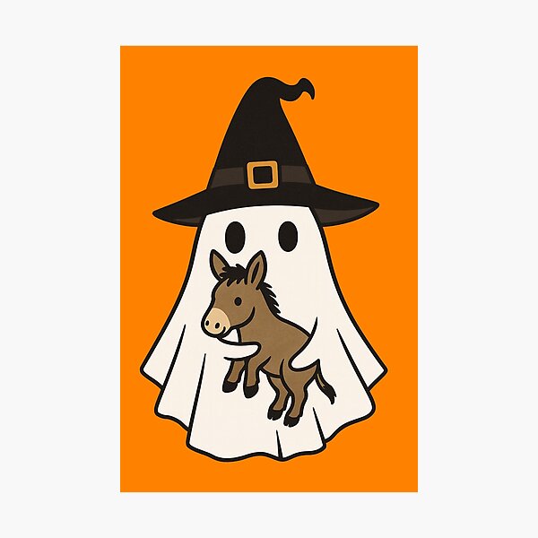 Item preview, Donkey Halloween Ghost Witch Hat Animal Lovers Boys Girls Kids designed and sold by FurryHavenPH.