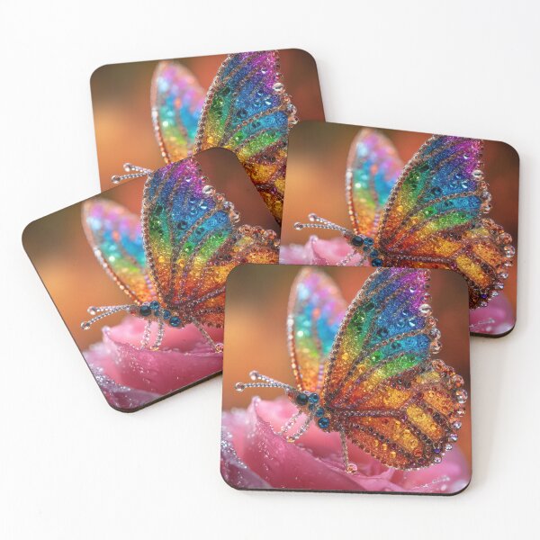 Item preview, Crystal Butterfly Glow Digital Art Print designed and sold by VisionaryVeils.