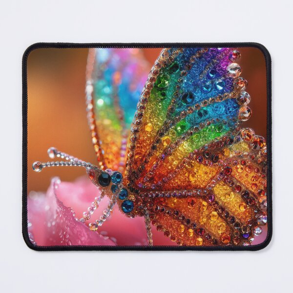 Item preview, Crystal Butterfly Glow Digital Art Print designed and sold by VisionaryVeils.