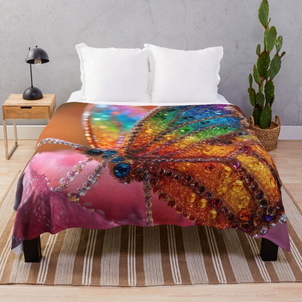Item preview, Crystal Butterfly Glow Digital Art Print designed and sold by VisionaryVeils.