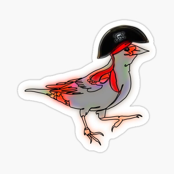 Item preview, Red-Winged Blackbird in Pirate Hat – Funny Halloween Bird Costume Art designed and sold by Ashley’sAnimals .