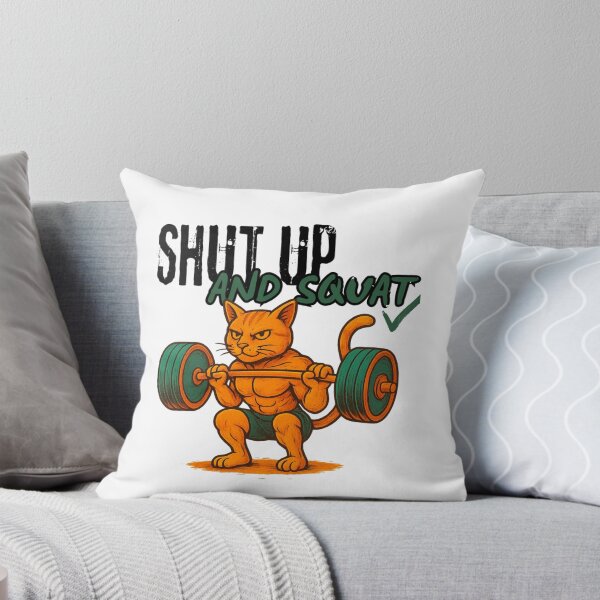 Item preview, Shut Up and Squat - Gym Cat Powerlifting Design designed and sold by Gniesss.