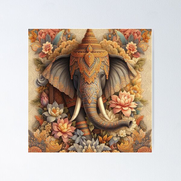 Item preview, Embrace the elegance of tradition with elephant patterns designed and sold by Vanich-Panich.