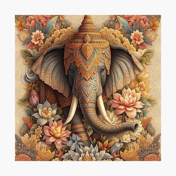 Item preview, Embrace the elegance of tradition with elephant patterns designed and sold by Vanich-Panich.
