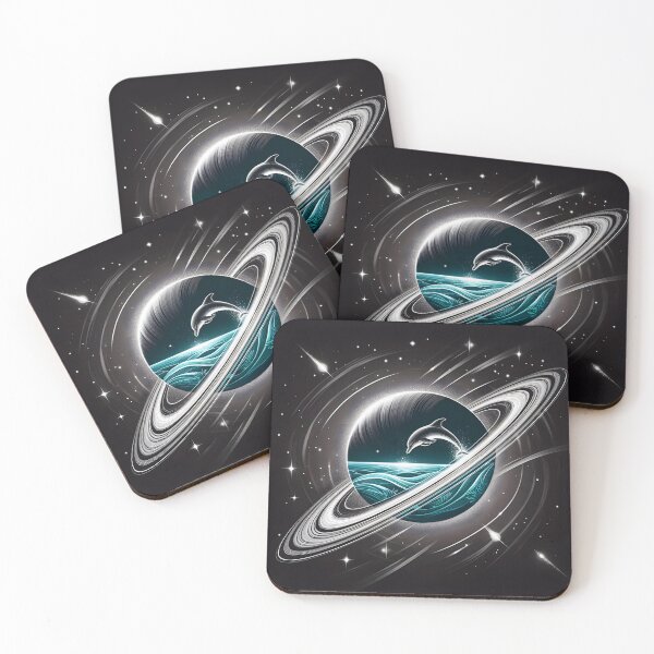 Item preview, Saturn with Ocean and Leaping Dolphin Inside, Ai Generated Art    designed and sold by ACC .