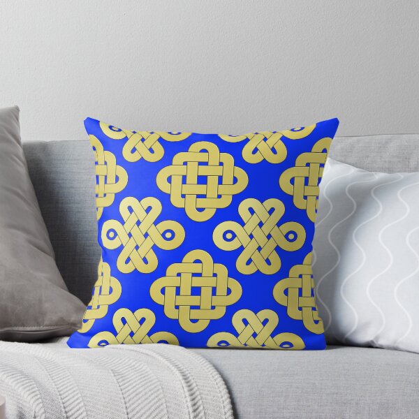 Item preview, Celtic knot designs repetition gold on blue designed and sold by ChimaGraphics.