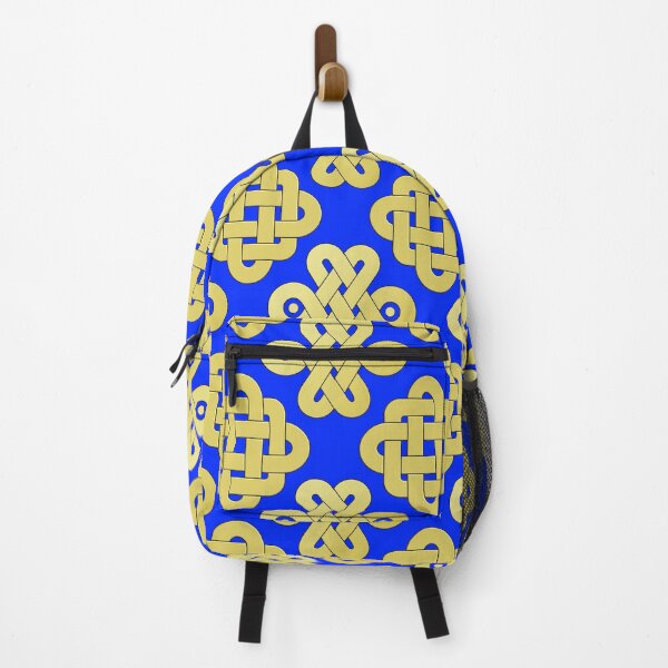 Item preview, Celtic knot designs repetition gold on blue designed and sold by ChimaGraphics.