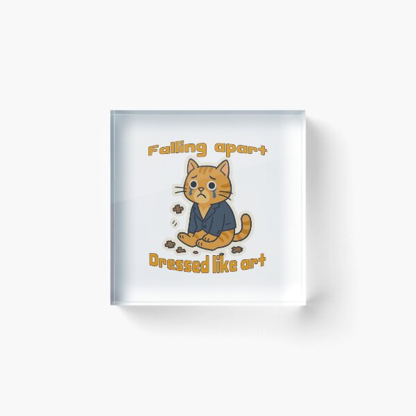 Item preview, Falling Apart, Dressed Like Art – Sad Cat in Style designed and sold by Hamadamedo.
