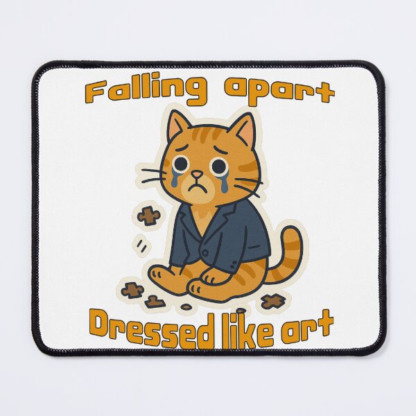 Item preview, Falling Apart, Dressed Like Art – Sad Cat in Style designed and sold by Hamadamedo.