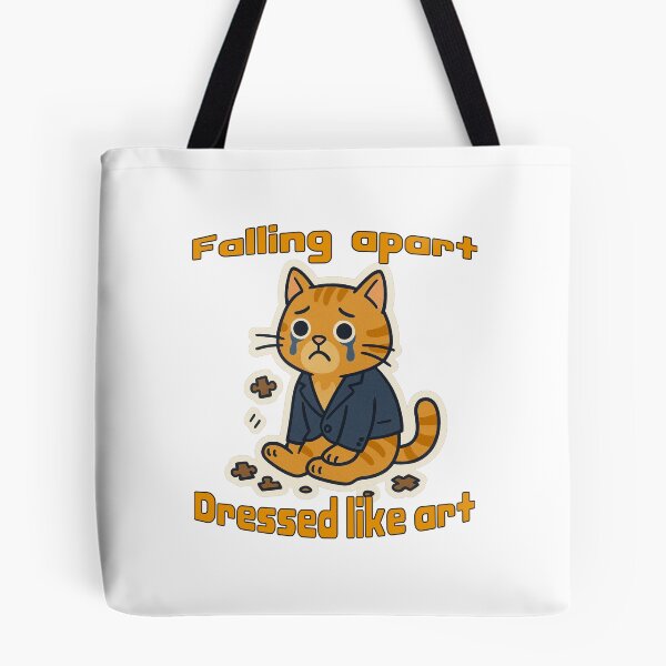 Item preview, Falling Apart, Dressed Like Art – Sad Cat in Style designed and sold by Hamadamedo.
