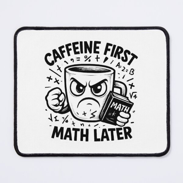 Item preview, Caffeine First Math Later – Grumpy Coffee Sticker designed and sold by Imaginarium of Chaos falcon88 .