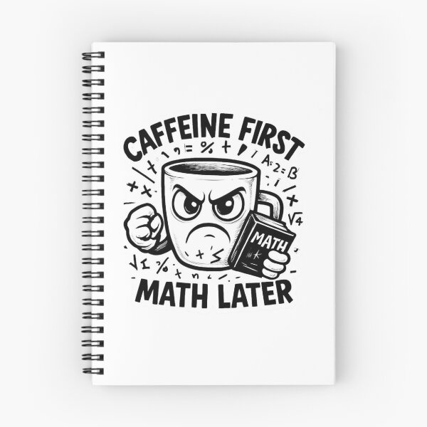 Item preview, Caffeine First Math Later – Grumpy Coffee Sticker designed and sold by Imaginarium of Chaos falcon88 .