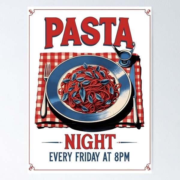 Item preview, Pasta Night  designed and sold by StudioRedKoala.