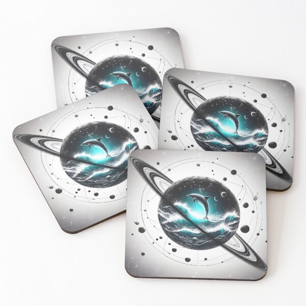 Item preview, Saturn with Ocean and Leaping Dolphin Inside, Ai Generated Art    designed and sold by ACC .