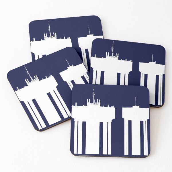 Item preview, Steel Town Water Towers, Corby, Northamptonshire, UK - White-Dark Blue designed and sold by Kate Anderson Art.