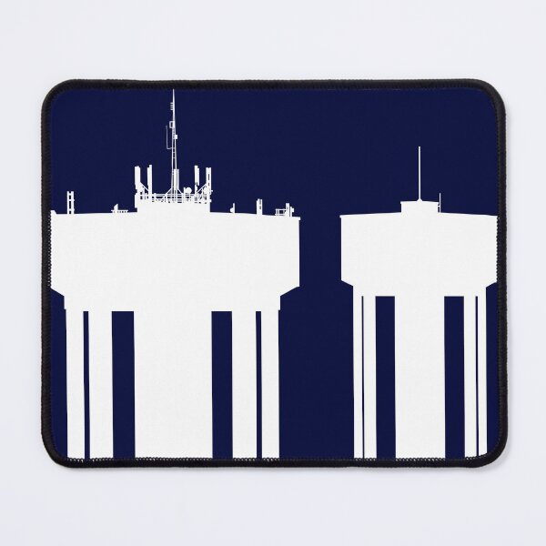 Item preview, Steel Town Water Towers, Corby, Northamptonshire, UK - White-Dark Blue designed and sold by Kate Anderson Art.