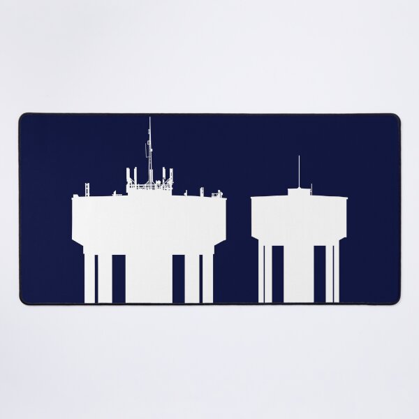 Item preview, Steel Town Water Towers, Corby, Northamptonshire, UK - White-Dark Blue designed and sold by Kate Anderson Art.