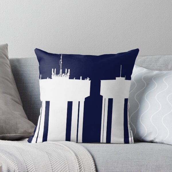 Item preview, Steel Town Water Towers, Corby, Northamptonshire, UK - White-Dark Blue designed and sold by Kate Anderson Art.