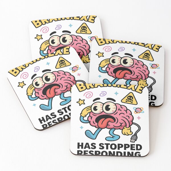 Item preview, Brain.exe Has Stopped Responding – Funny Glitched Brain Cartoon Design designed and sold by Art-Tacos.