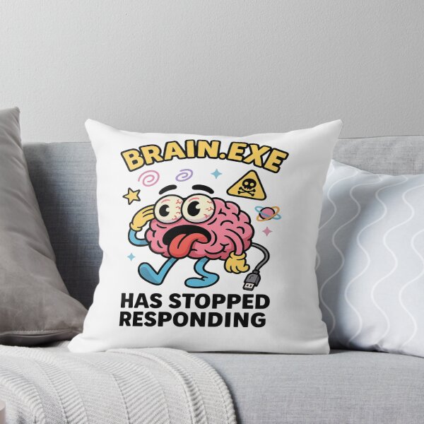 Item preview, Brain.exe Has Stopped Responding – Funny Glitched Brain Cartoon Design designed and sold by Art-Tacos.