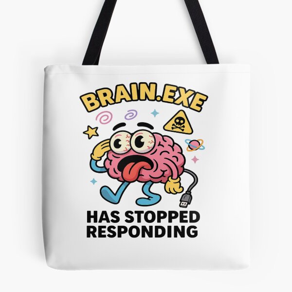Item preview, Brain.exe Has Stopped Responding – Funny Glitched Brain Cartoon Design designed and sold by Art-Tacos.