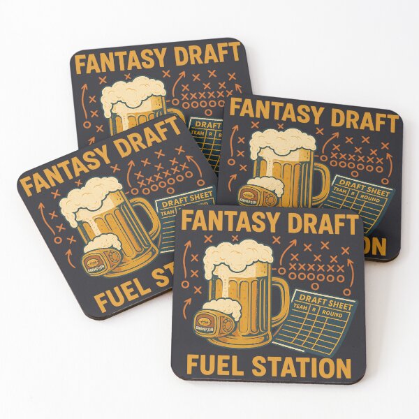 Item preview, Fantasy Draft Fuel Station – Beer, Rings & Strategy Coaster designed and sold by The Expression Den.