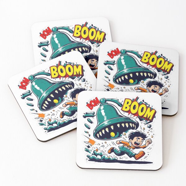 Item preview, Escape the Bell – Cartoon Chaos Sticker designed and sold by Imaginarium of Chaos falcon88 .